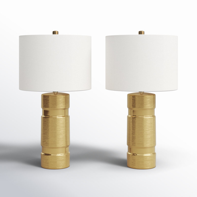Troiano 25" Table Lamp Set, Gold