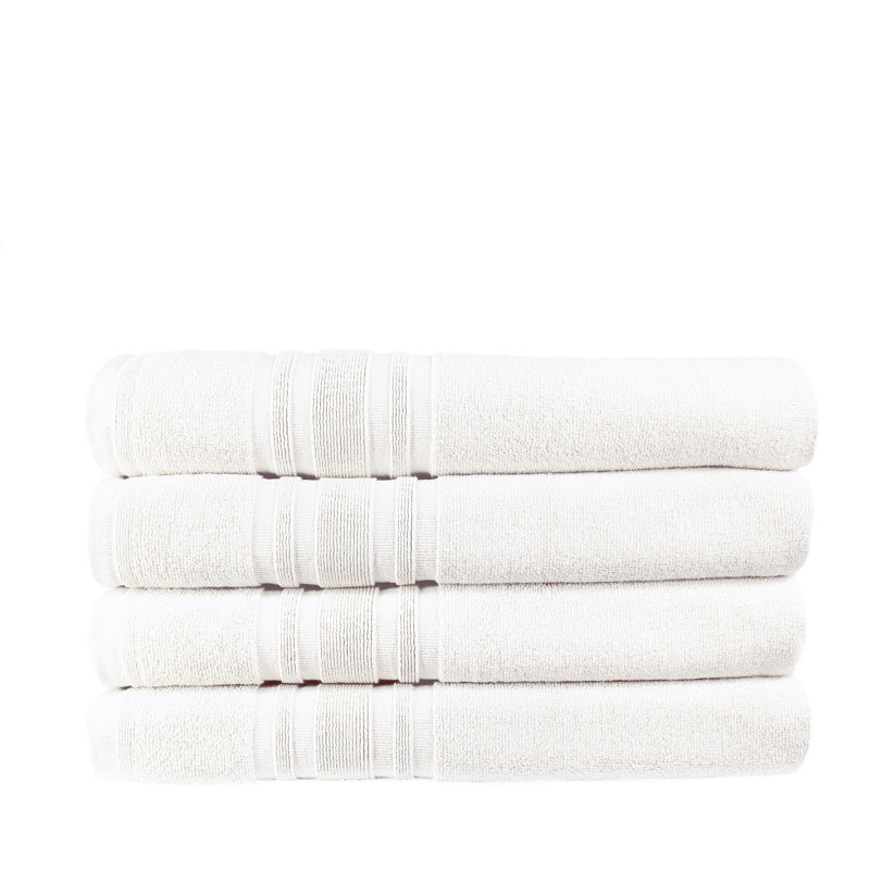 Turkish Cotton Plush Bath Towel, White