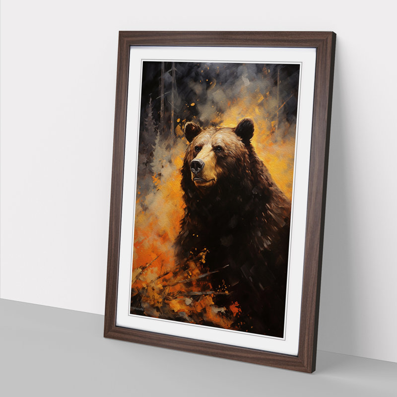 Single Picture Frame Print on Wood, Walnut Framed, 46cm H x 34cm W