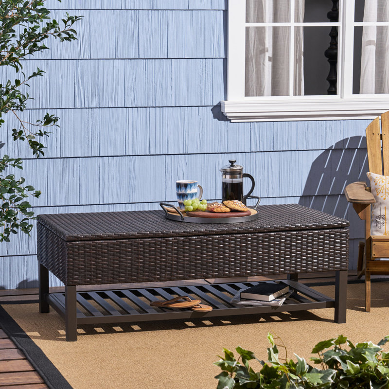 Banc de rangement avec support métallique