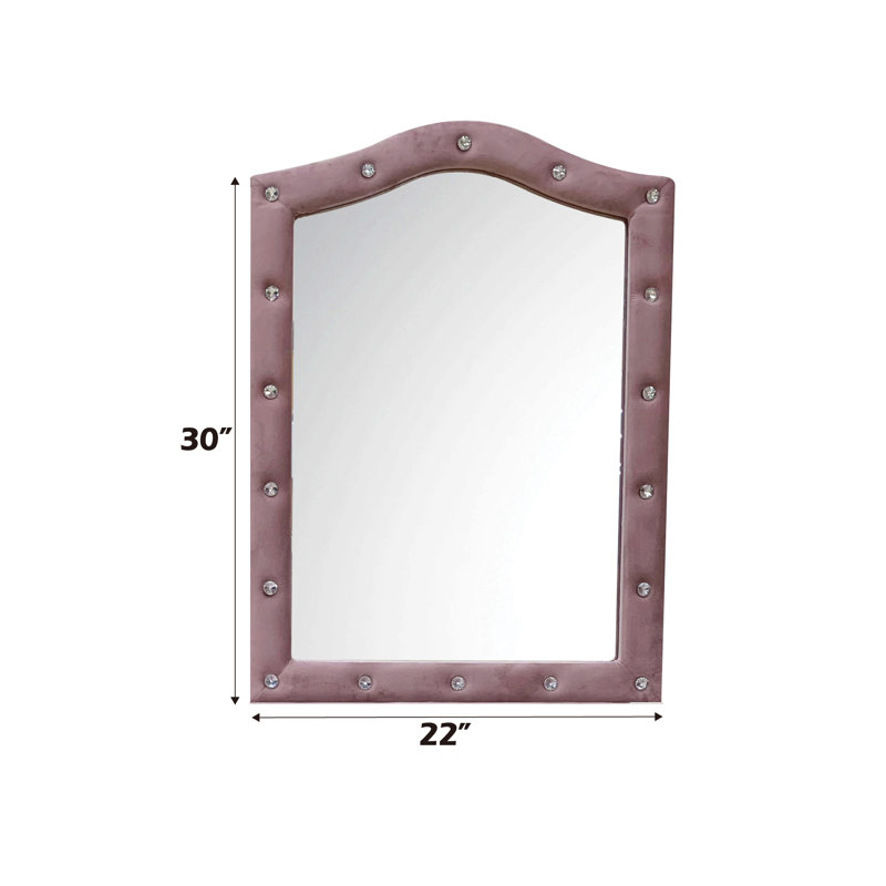 Miroir en tissu rose