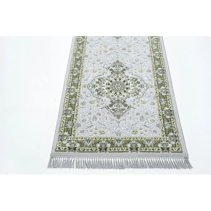 Floral Area Rug, Rectangle 60 x 110 cm, Green