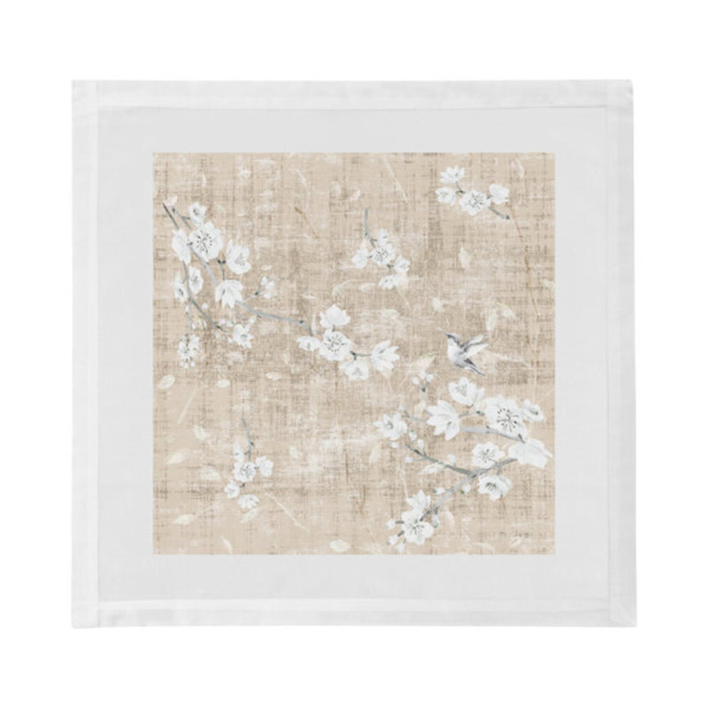 Blossom Fantasia Cotton Blend Square Napkins, French Gray