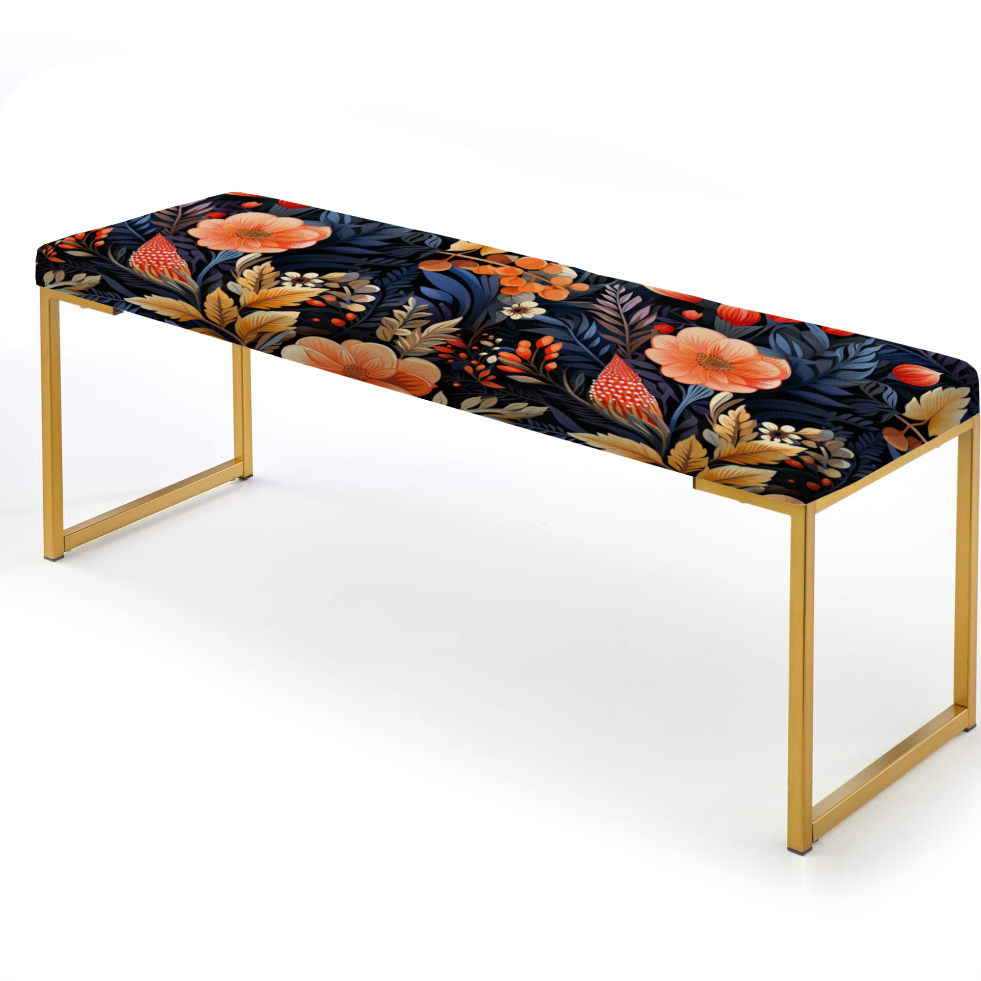 Design Art Peach Eclectic Boho Floral Radiance - Botanical Upholstered ...