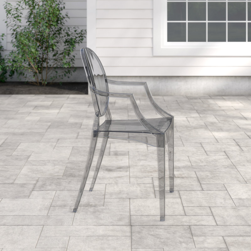 Ethereal Grace 36" Transparent Clear Acrylic Arm Chair