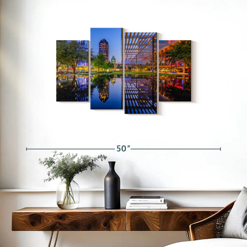 Paysage urbain du centre-ville de Sireci Dallas, H 22 po x l 36 po
