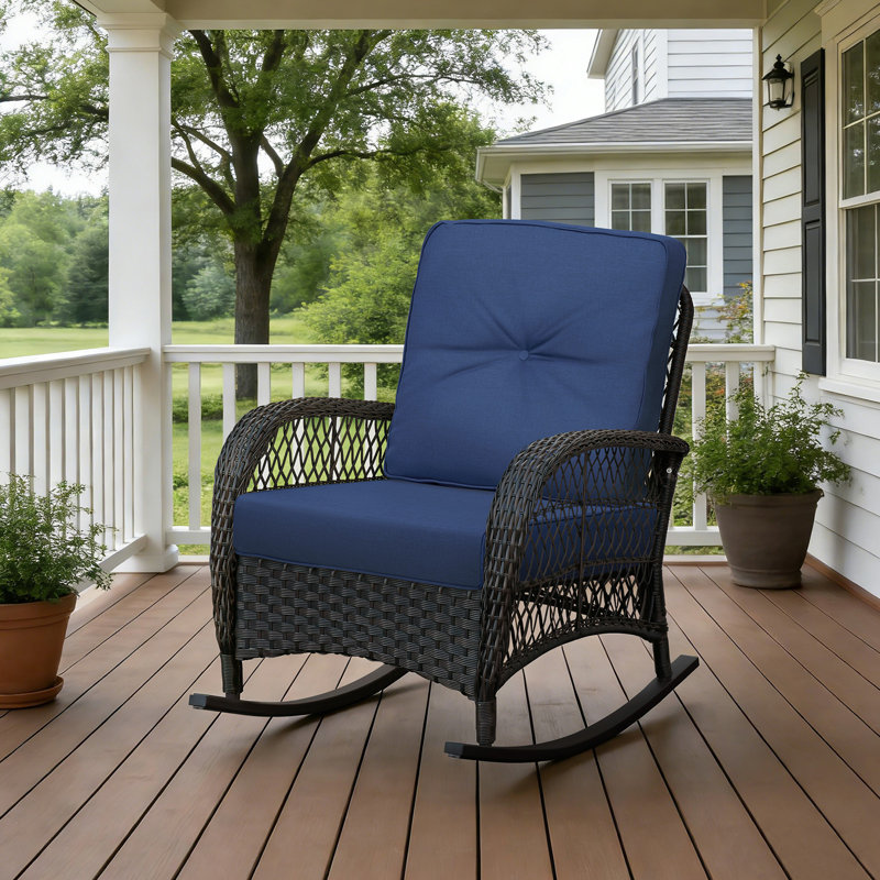 Coussin de remplacement haut de gamme pour fauteuil en osier 28D, Blue