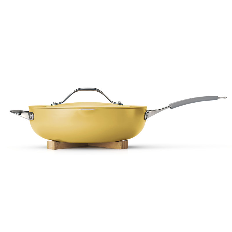 Mustard Yellow 5-Piece Non-Stick Ceramic Coated Aluminum Cookware Set