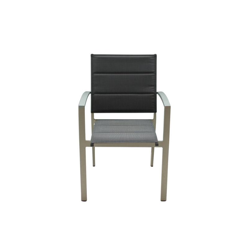 Chaise de patio empilable Patrica, Argent/Gris
