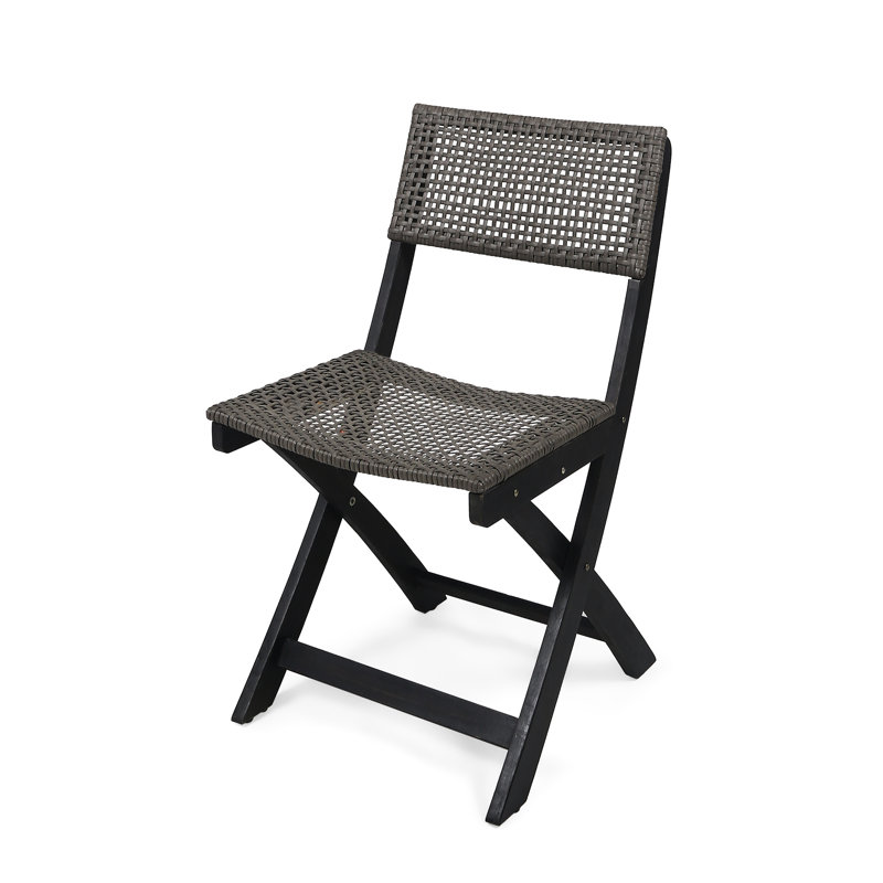 Chaise bistro Hillside 2 - Chaises pliantes pour l'extérieur. Gris + brun, fabriqué avec. 18,16 po P, 20,63 W, 32,72 H. Conception peu encombrante, nécessitant peu d'entretien. Ajoutez instantanément du confort à votre