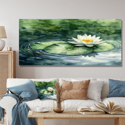 «Water Lotus Flower Tranquility At The Pond I», impression murale en métal sur lotus