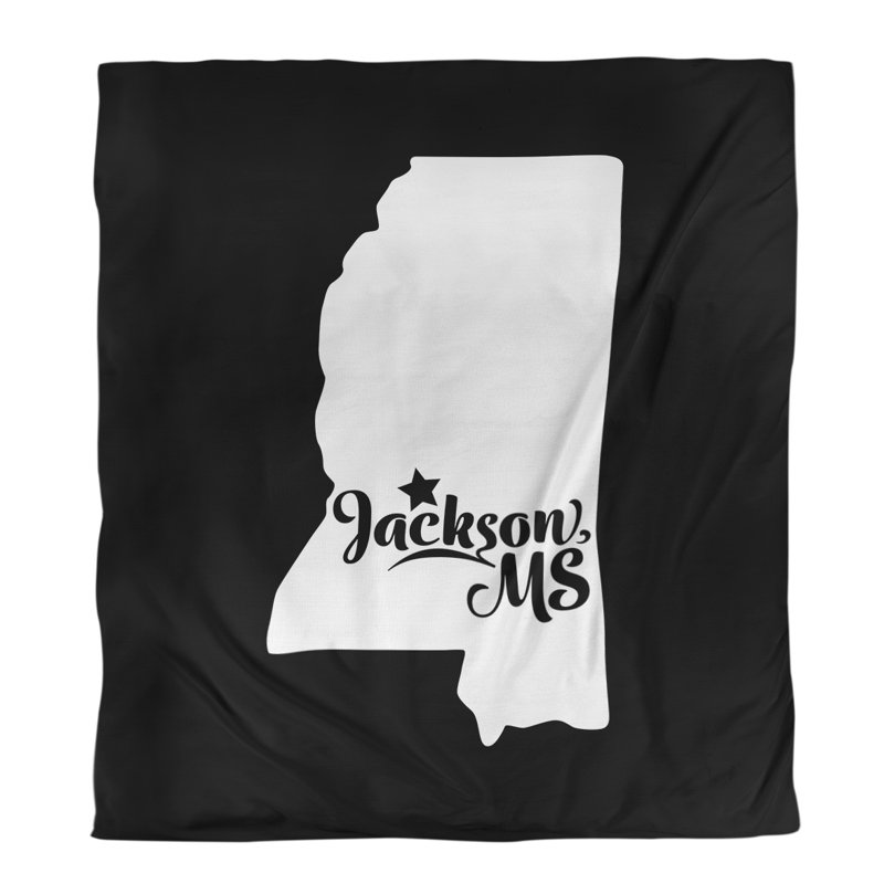 Housse de couette simple jackson Mississippi, Housse de couette simple TG, Noir, Microfibre