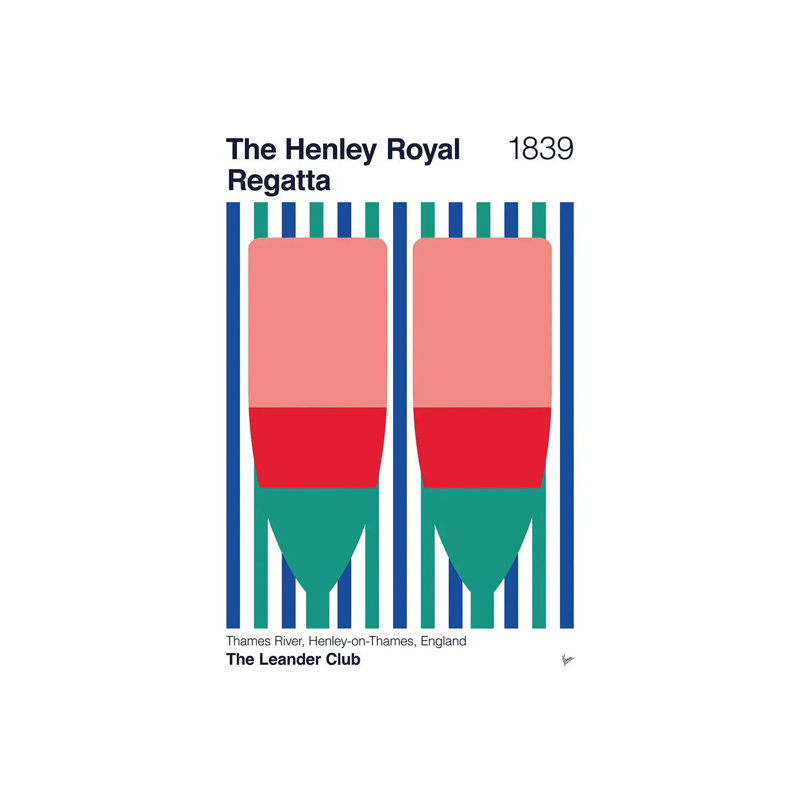 1839 Henley Royal Regatta - reproduction d'art sur toile tendue, Toile tendue, Ne s’applique pas, H 60 po x l 40 po