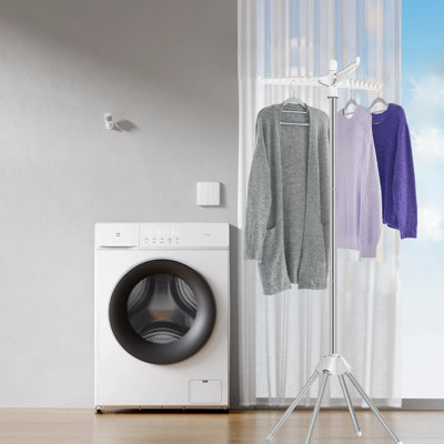 Séchoir à linge pliant avec 3 bras rotatifs pour cintres