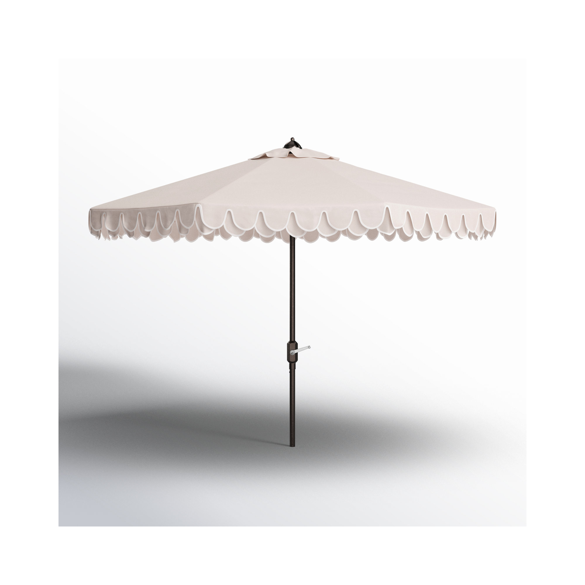 10' 10'' Beach Umbrella, Beige/White