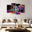 Multicoloured Abstract Cat Multi Piece Canvas Print-605642578