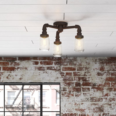 Claude Glass Semi Flush Mount