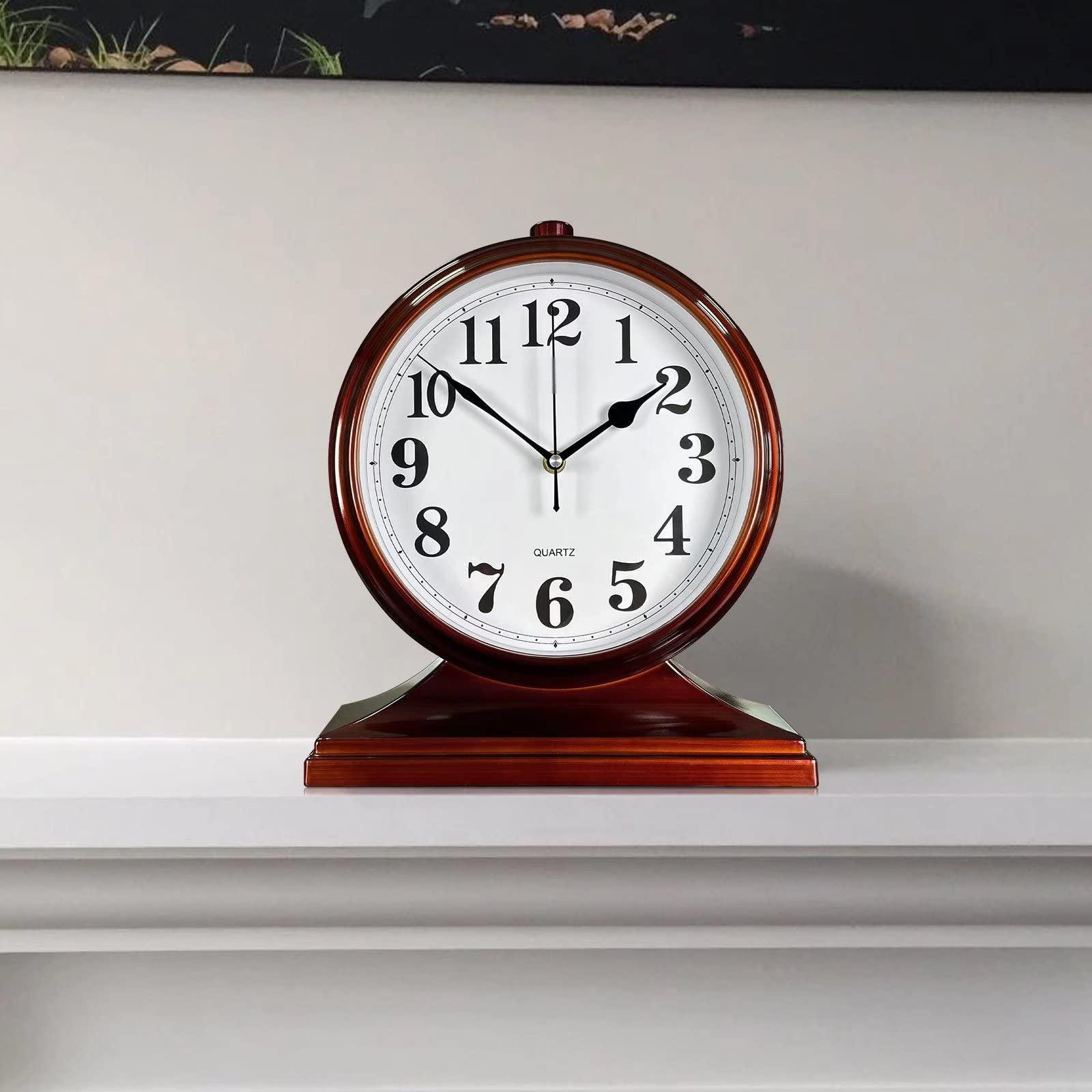 Canora Grey Desk Clock For Table Decor,Retro Mantel Clock Battery ...