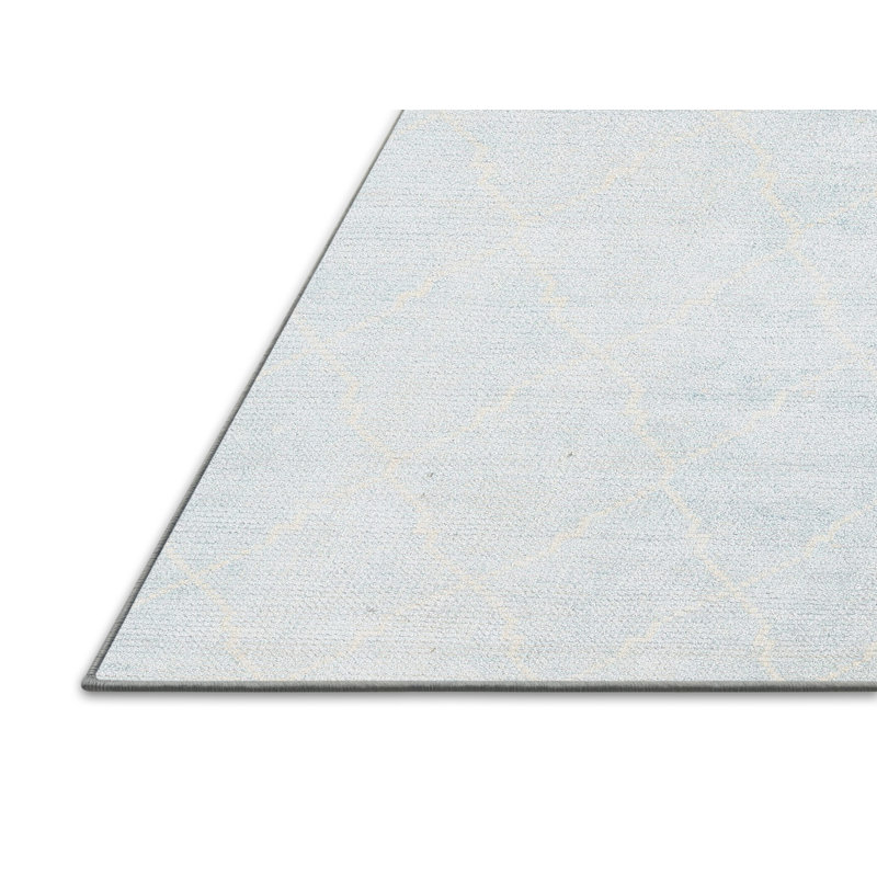 Tapis géométrique blanc cassé, Rectangle 6 pi x 9 pi