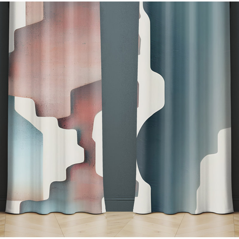 Paire de rideaux semi-transparents en polyester Alfonsine, L 20 po x L 61 po