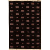 Hand-Knotted High-Quality Black Area Rug