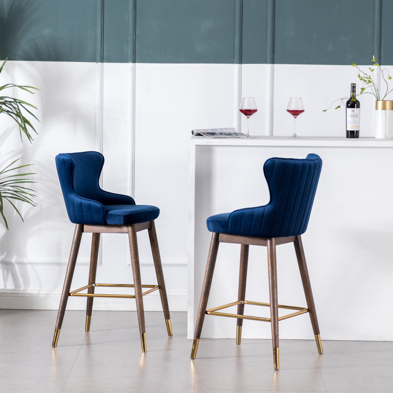 Renn Stool, Blue, Bar Stool (28.3” Seat Height)