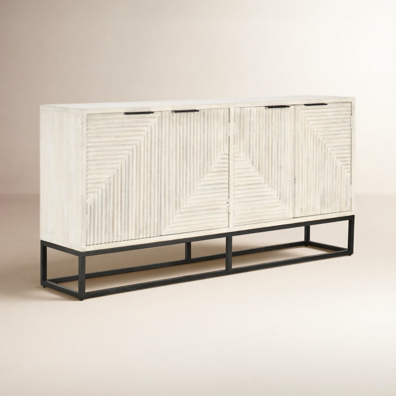 Flint 4Dr Sideboard White Wash