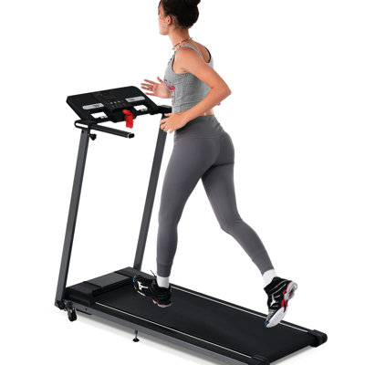 Tapis roulant pliable pour la maison avec moteur de 2,5 ch - vitesse réglable de 0,5 à 7,5 mph, capacité de 265 lb, fonction d'inclinaison, zone de course généreuse, écran de suivi de la condition physique pour l'inclinaison, et plage de vitesse, ceinture,