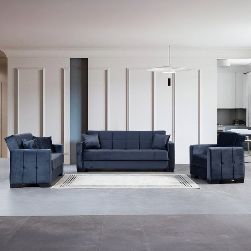 Dubai Loveseat, Gray, 33" H x 82" W x 25" D