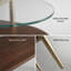 41-inch Oval Glass Coffee Table With A Two-tiered Side Table Featuring Storage, Perfect For The Living Room-964504195