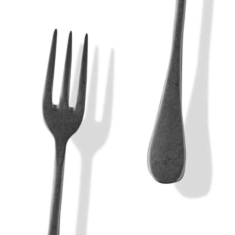 Vintage 3 Piece Stainless Steel (18/10) Wood Stainless Steel Hostess Set, Black Gold
