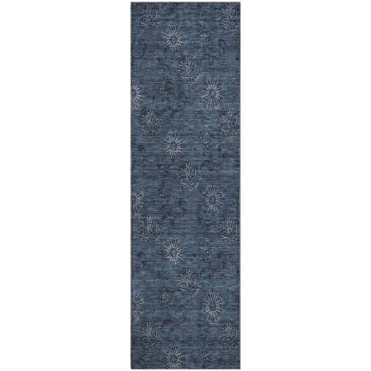 Premium Machine Washable Prisco Blue Rug