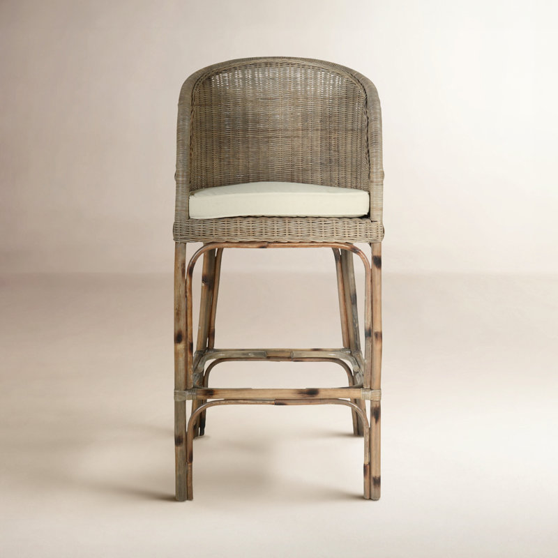  Woven Rattan Counter and Bar Stool, Bar Stool (30” Seat Height)