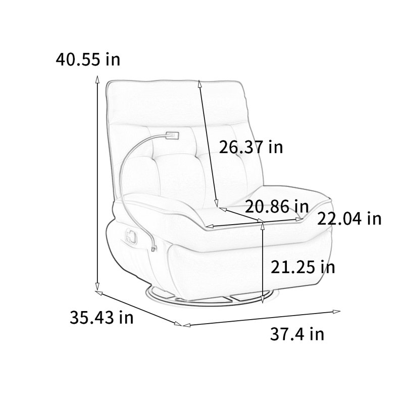 Fauteuil inclinable multifonctionnel et confortable, Orange