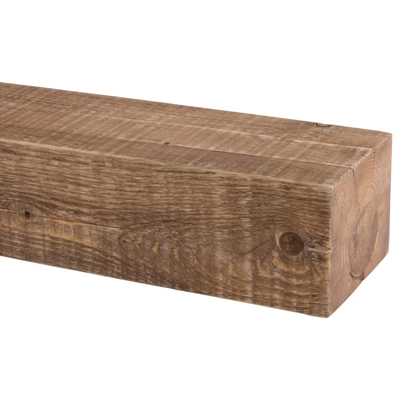 Aged Oak Poplar Hollow Modern Fireplace Mantel Shelf
