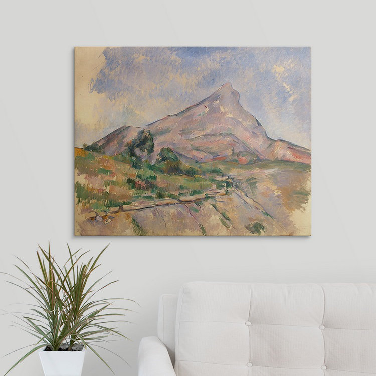 « sainte victoire, 1897 98 » par reproduction d’art Paul Cezanne, H 24 po x l 30 po x P 1,5 po, Toile