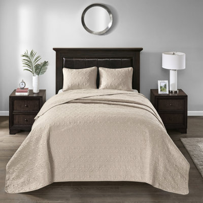 Courtepointe réversible kaki pour lit simple / simple TG - Chaleur et confort avec motif de courtepointe en coton de style 3 pièces Couvre-lit à bourre chaude pour une chambre à coucher confortable comprenant 1 taie décorative