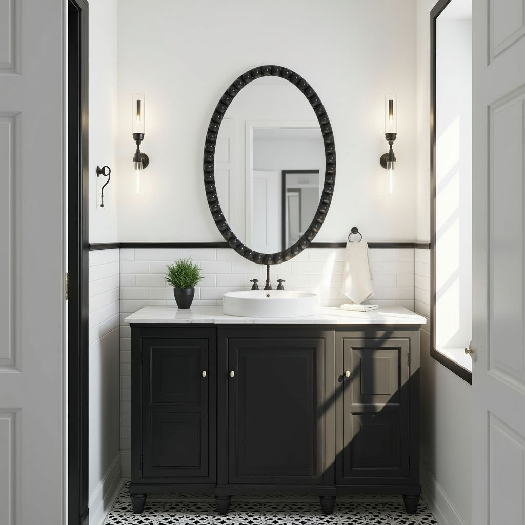 24" Mirror, Black