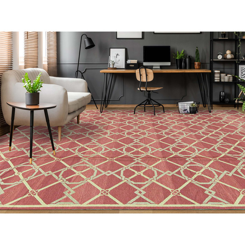 Wool Geometric Area Rug, Rectangle 5'10" x 8'10"