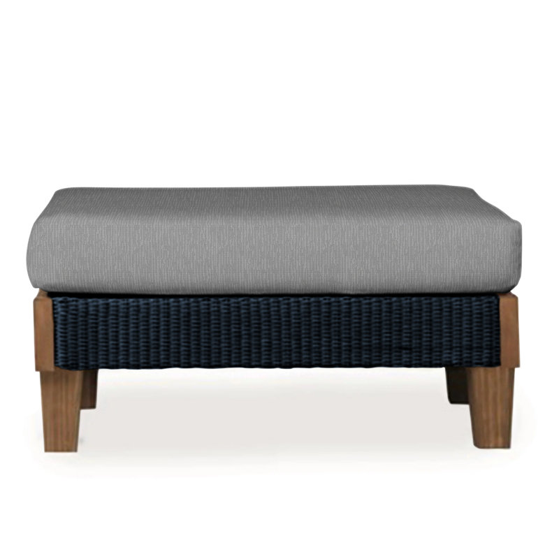 Catalina Outdoor Ottoman, Sailcloth Seagull, Ebony