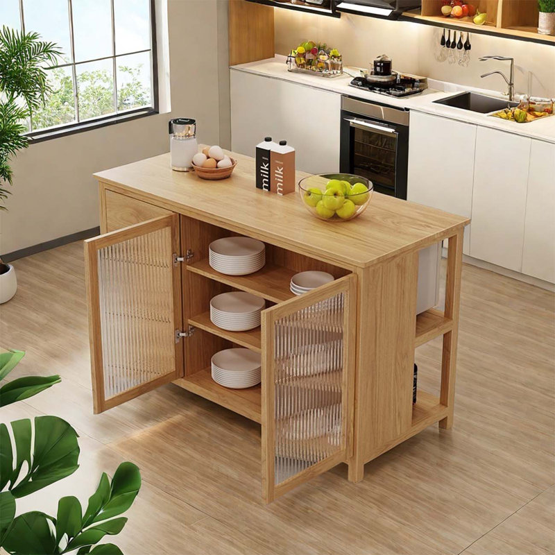 Solid wood domestic storage island, kitchen counte