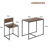 Modern Rectangular Brown Dining Table Set With Two Chairs