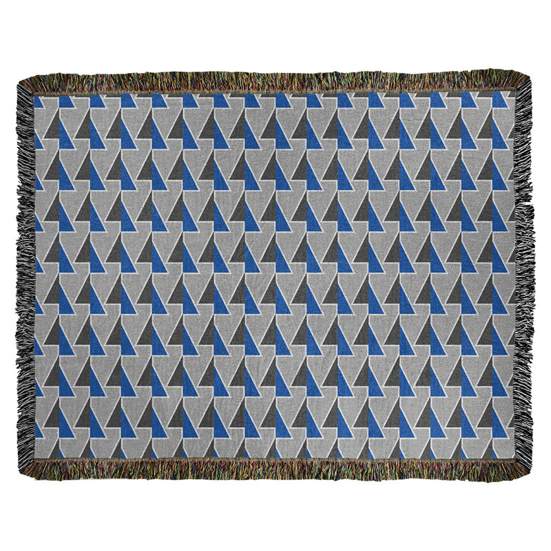 Couverture en coton tissé à flèches changeante, l 37 po x L 52 po, bleu