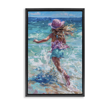 Cadre flottant Summer Beach Fun Girl, design par LSR Design Studio