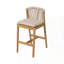 Ensemble de 2 tabourets d'extérieur avec coussin beige