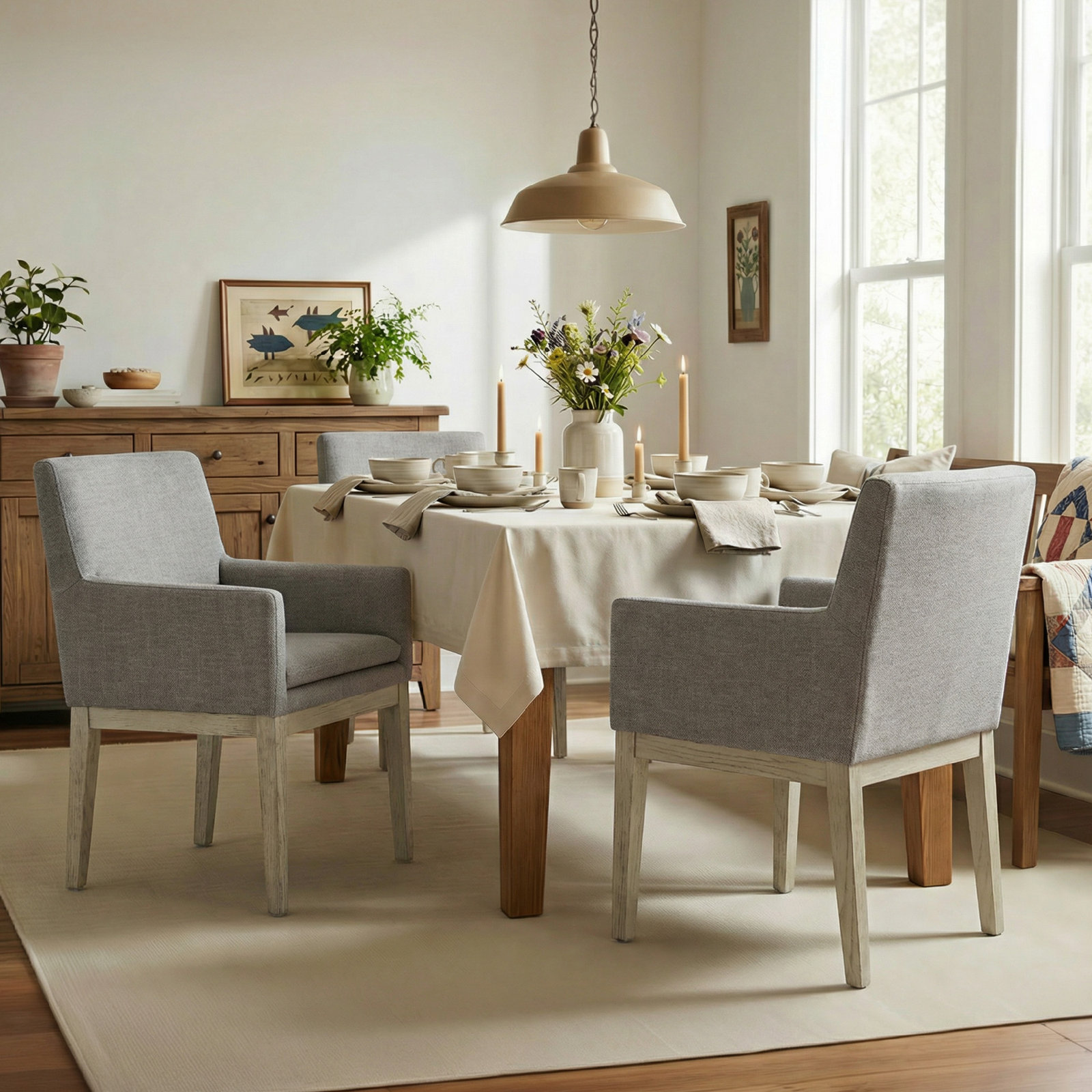 Bethea Dining Armchair, Polyester Effie Flint