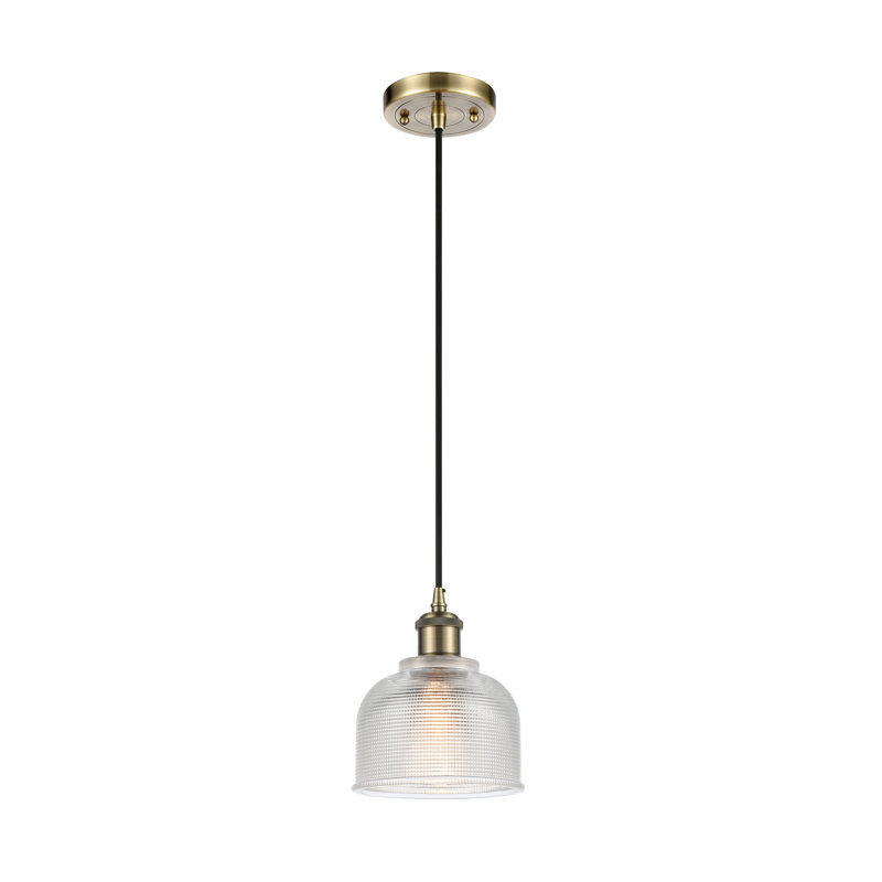Luminaire suspendu en dôme à 1 lumière Cotner, Transparent, DEL