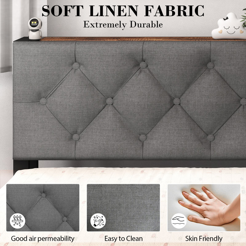Corner Bed Frame with 2 Drawers and Storage Bookcase, Daybed with Charging Station and LED Lights, Extra-long Twin
