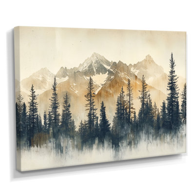 Giralda Timber and Peaks Mountain Simplicity in Winter I - montagnes, art mural