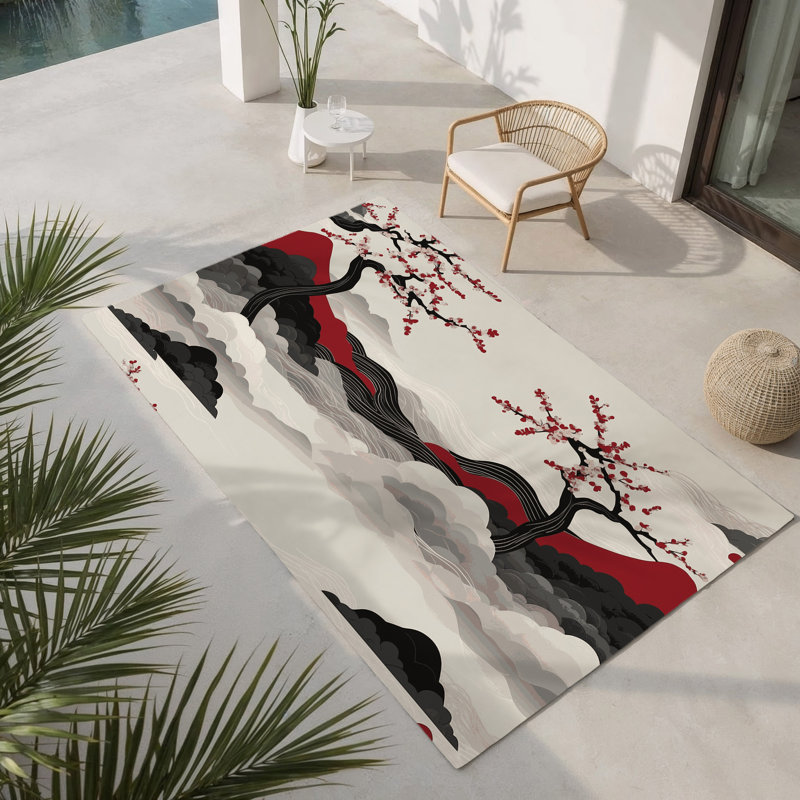 Tapis intérieur et extérieur Petal Path, Rectangulaire 3 pi x 5 pi